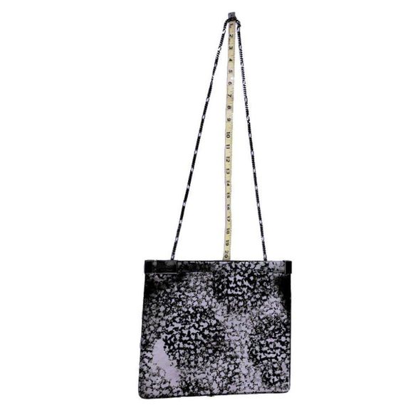 MAISON MARTIN MARGIELA Silver & Black Metallic Printed Handbag Large Clutch - Picture 2 of 10